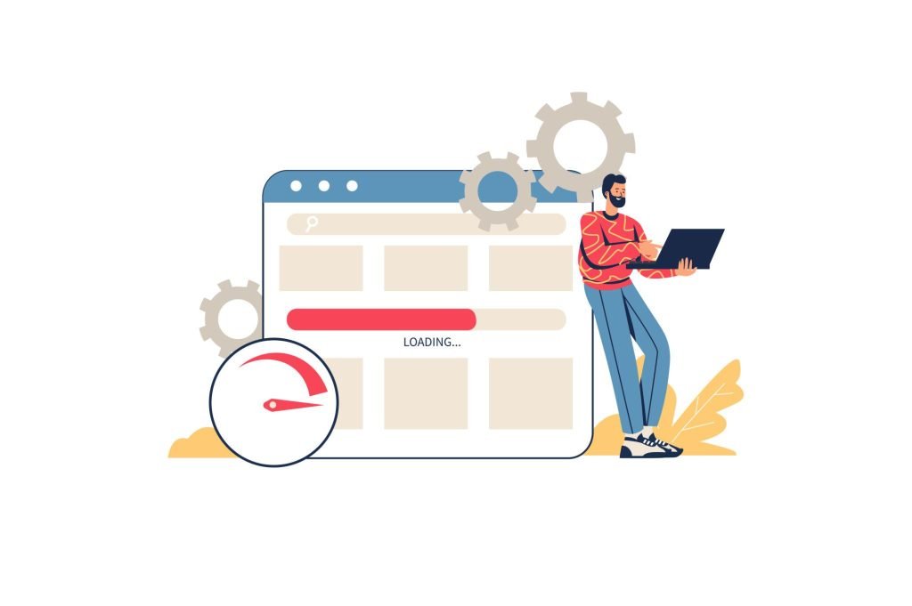 Fast Website performance dashboard on a modern laptop