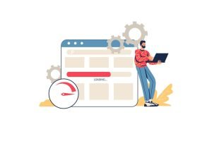 Fast Website performance dashboard on a modern laptop